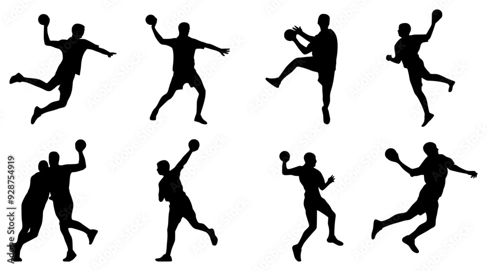 Handball Silhouette Player Vector Handball Silhouette Player Vector
