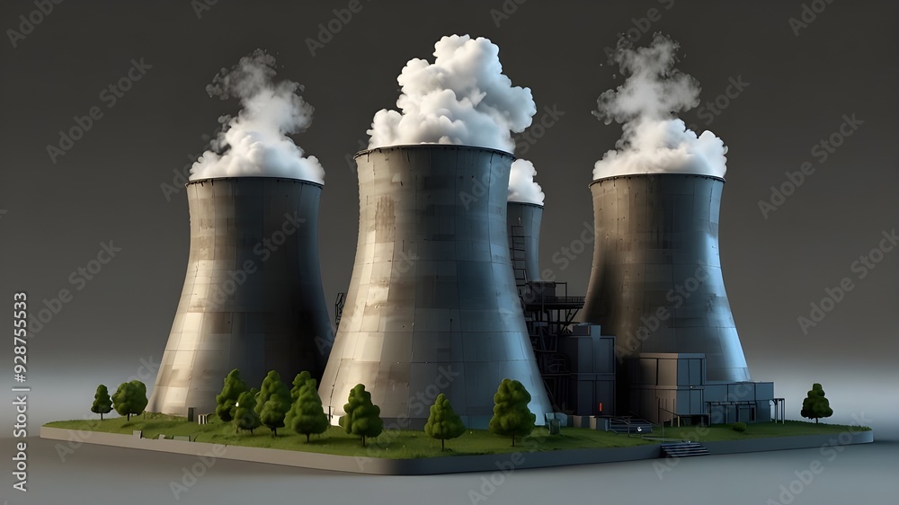 3d Isolated nuclear power station with transparent background, Philippines 3d Isolated nuclear power station with transparent background, Philippines