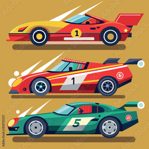 Racing car vector illustration for print design