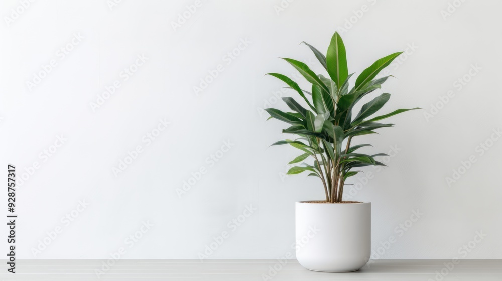 Plant in a sleek white pot Plant in a sleek white pot