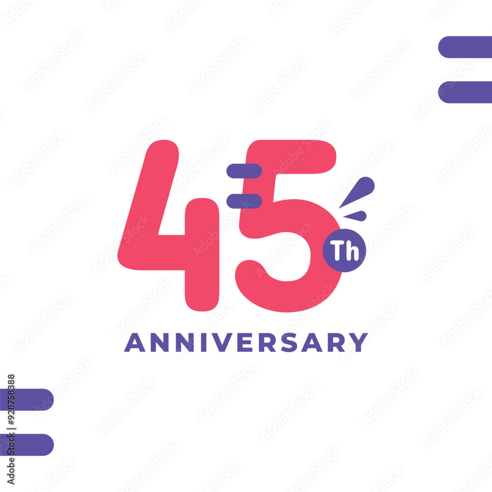 45 Th Fun Number Anniversary Design Illustration Collection 45 Th Fun Number Anniversary Design Illustration Collection