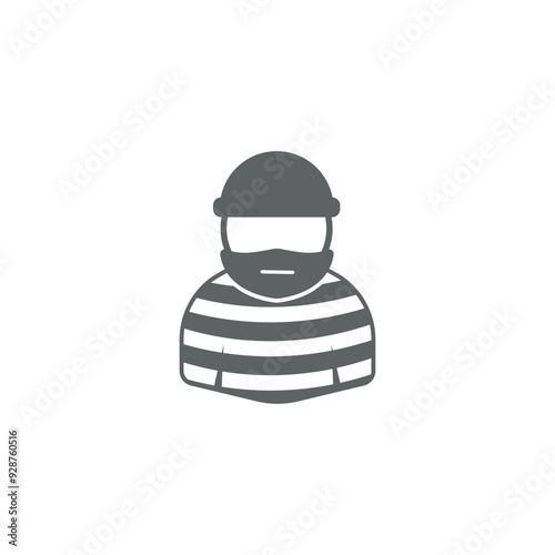vector illustration of male criminal prisoner flat design.