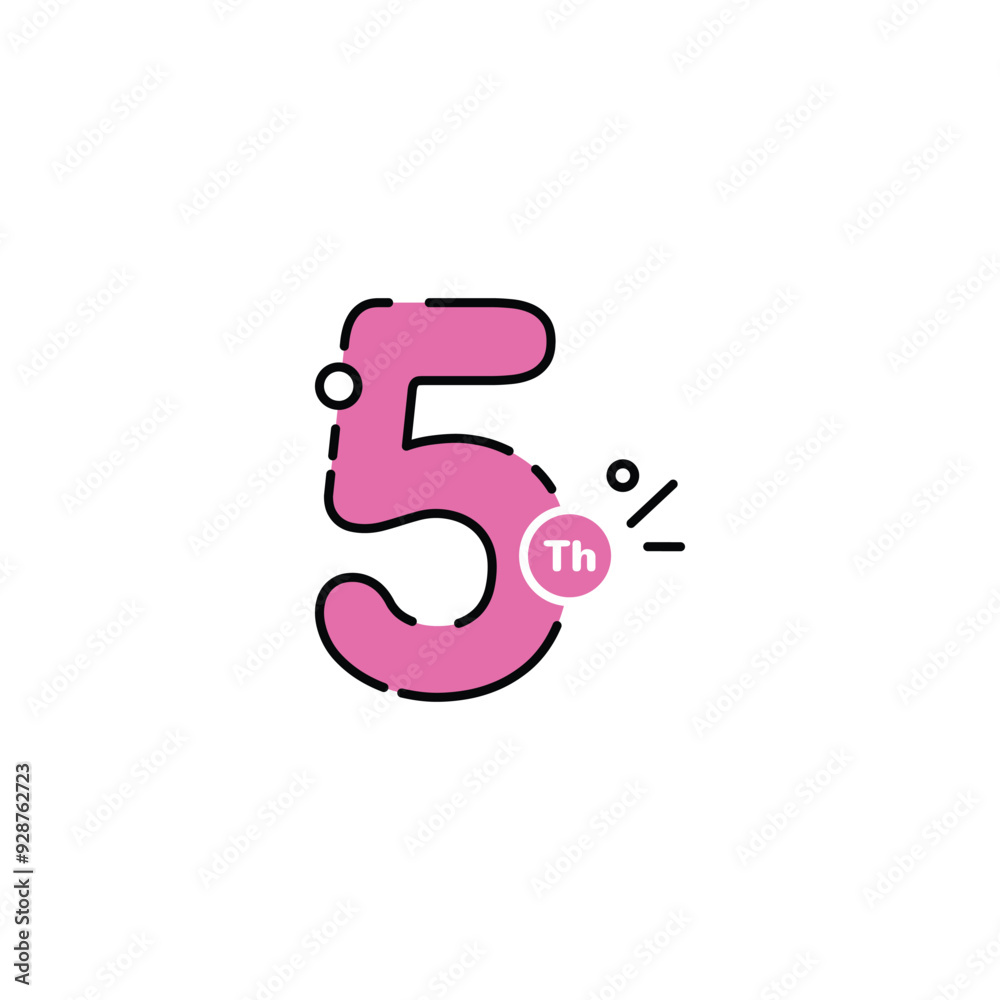 5 Years Anniversary Number Fun Design Vector Template Illustration 5 Years Anniversary Number Fun Design Vector Template Illustration