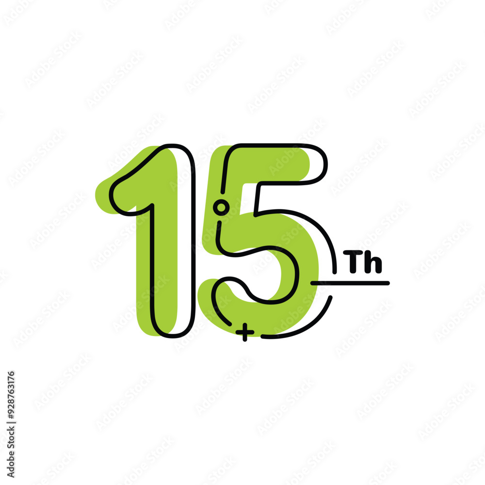 15 Th Anniversary Number Fun Design Vector Template Illustration 15 Th Anniversary Number Fun Design Vector Template Illustration