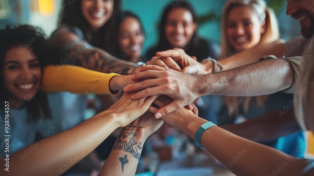 Obraz premium A diverse team of professionals collaborating seamlessly on a project sharing ideas and working together efficiently to achieve their goals