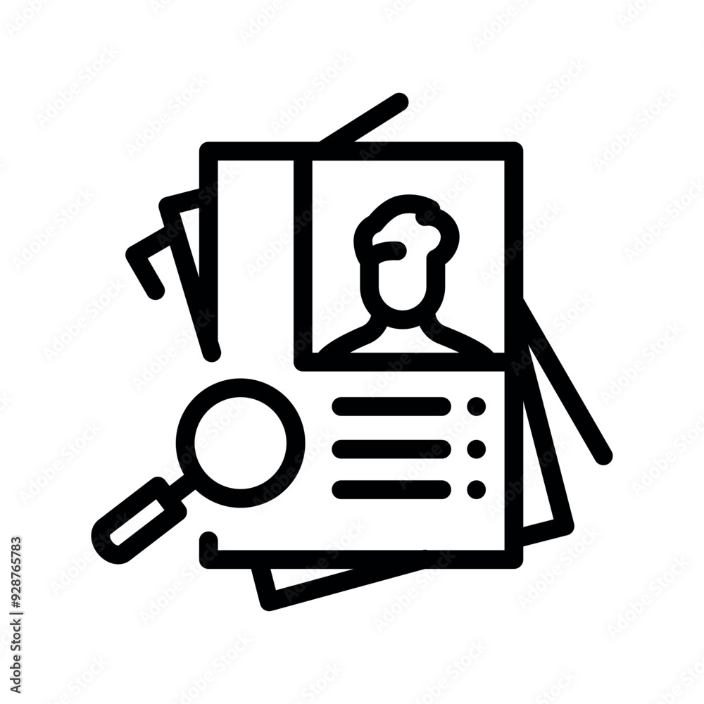 CV application black line icon. CV application black line icon.