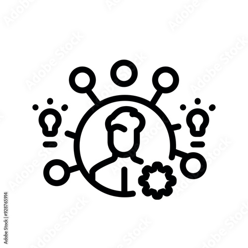 Personality traits black line icon.