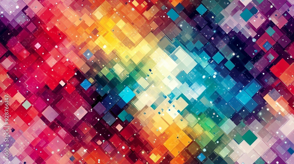 Abstract Colorful Spotted Pixels Pattern - Geometric Mosaic Texture Abstract Colorful Spotted Pixels Pattern - Geometric Mosaic Texture