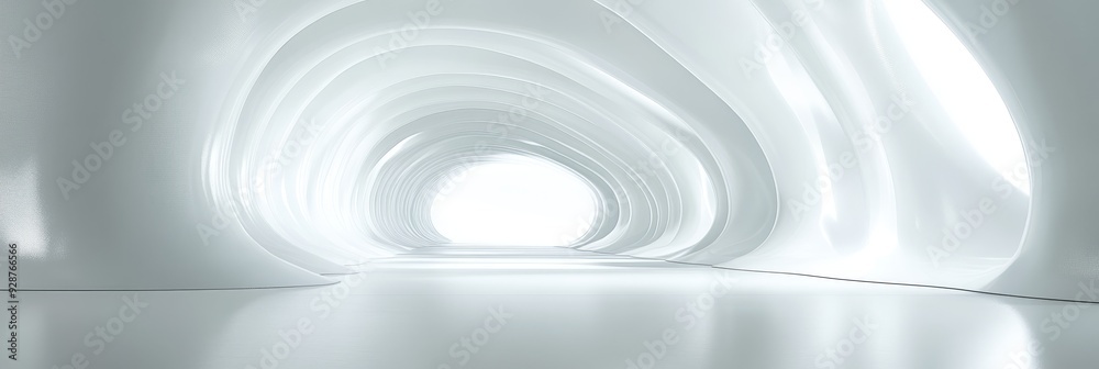 Obraz premium An ultramodern interior design that showcases smooth, flowing lines, creating a bright and ethereal atmosphere