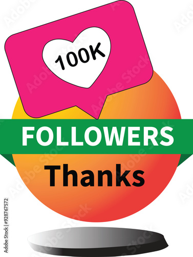 50k follower thank you with the pink and yellow theme with the white background in eps format