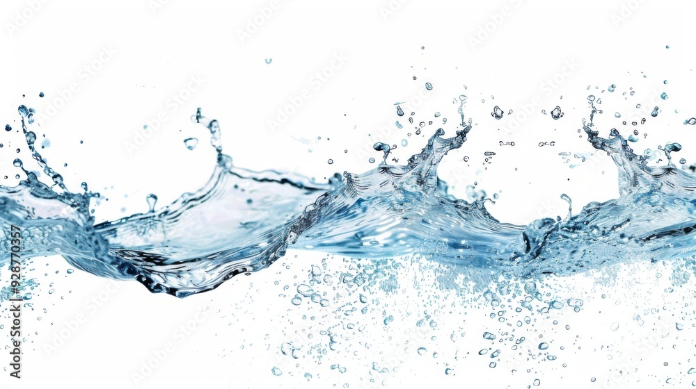 Water splash on white background. Illustration generated by ai Water splash on white background. Illustration generated by ai