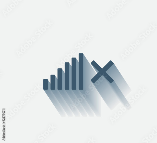 Vector dark color icon with shadow on light background