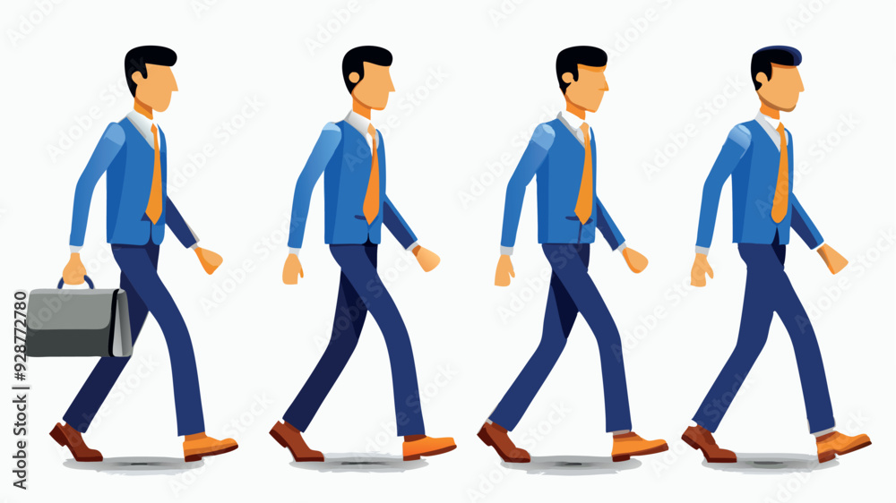 Obraz premium Businessman walking character for animation