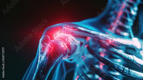 X-ray of a painful shoulder joint
