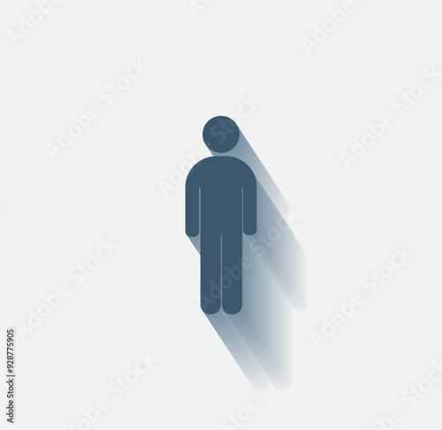 Vector dark color icon with shadow on light background