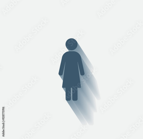 Vector dark color icon with shadow on light background