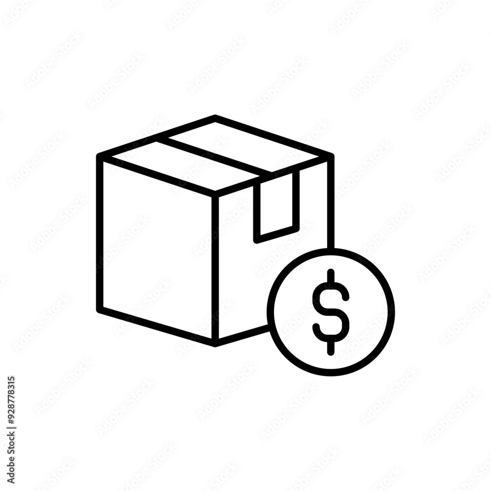 Drop shipping money outline icons, minimalist vector illustration ,simple transparent graphic element .Isolated on white background Drop shipping money outline icons, minimalist vector illustration ,simple transparent graphic element .Isolated on white background