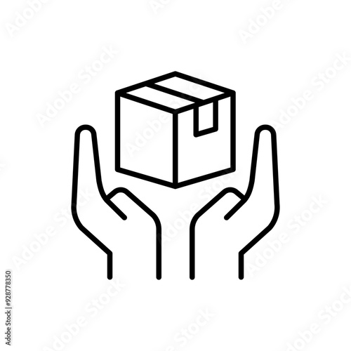 Drop shipping outline icons, minimalist vector illustration ,simple transparent graphic element .Isolated on white background