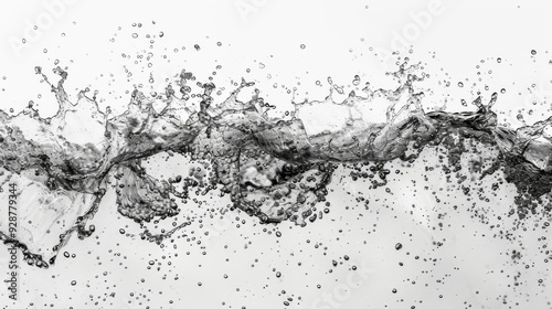 Water splash on white background. Illustration generated by ai