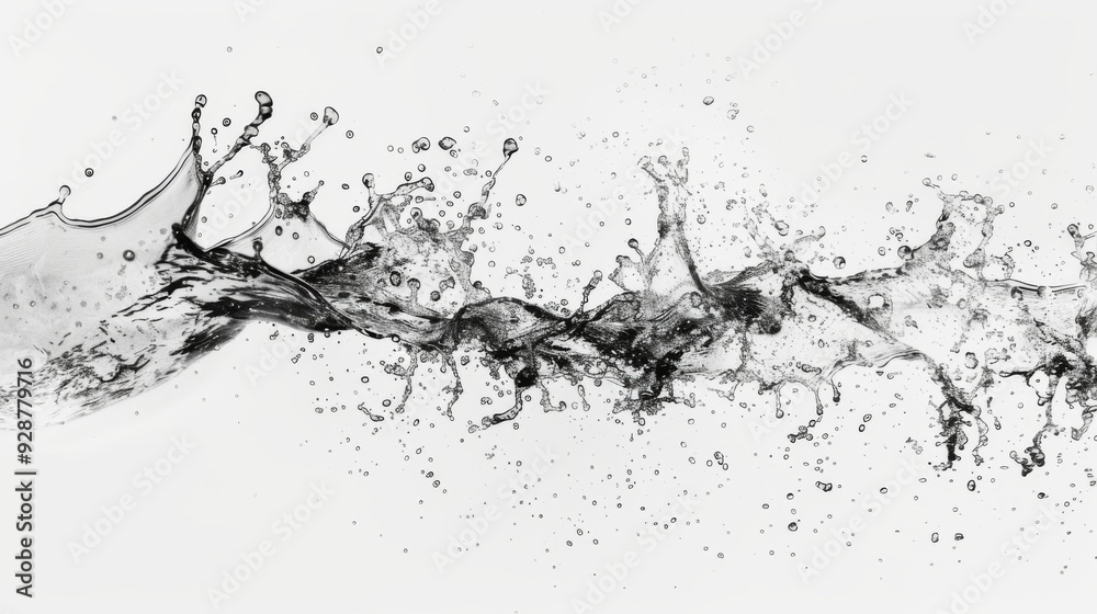 Water splash on white background. Illustration generated by ai Water splash on white background. Illustration generated by ai