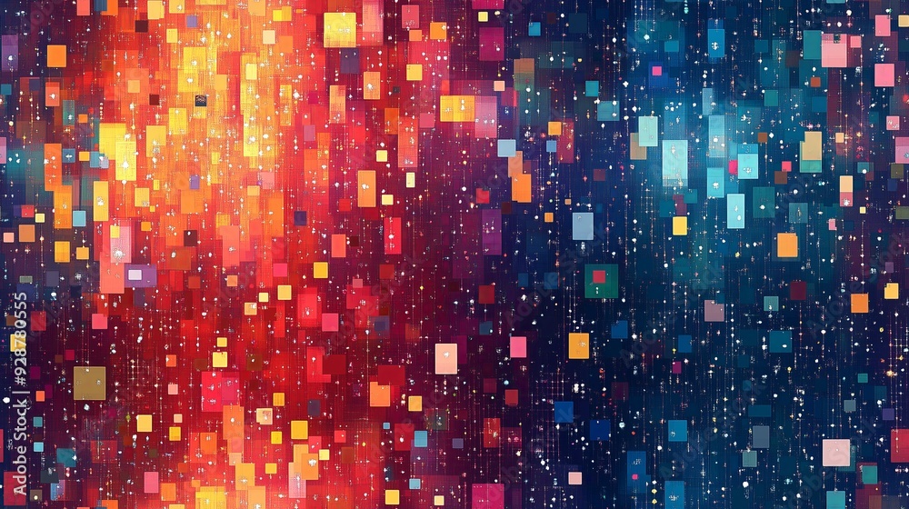 Abstract Colorful Spotted Pixels Pattern - Geometric Mosaic Texture Abstract Colorful Spotted Pixels Pattern - Geometric Mosaic Texture