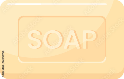 Soap bar icon, organic cosmetics for bath, spa treatments, shower, washing hands. Antibacterial detergent for body and clothes. Vector isolated flat illustration