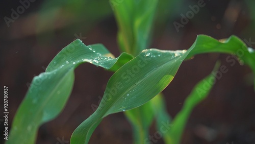 green a sprouts. young plants tend to sun, grow, develop. green corn sprouts business concept. cultivation of corn for laboratory research, which is necessary in order to improve lifestyle products