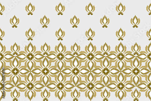 Geometric seamless texture pattern. Illustration of light brown damask pattern on white background. Vector. Wallpaper border.seamless damask pattern