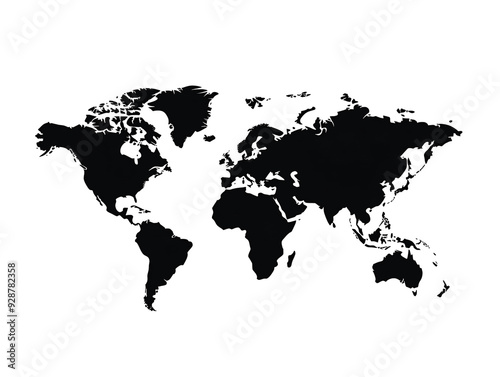 Obraz na płótnie a black and white map of the world w salonie