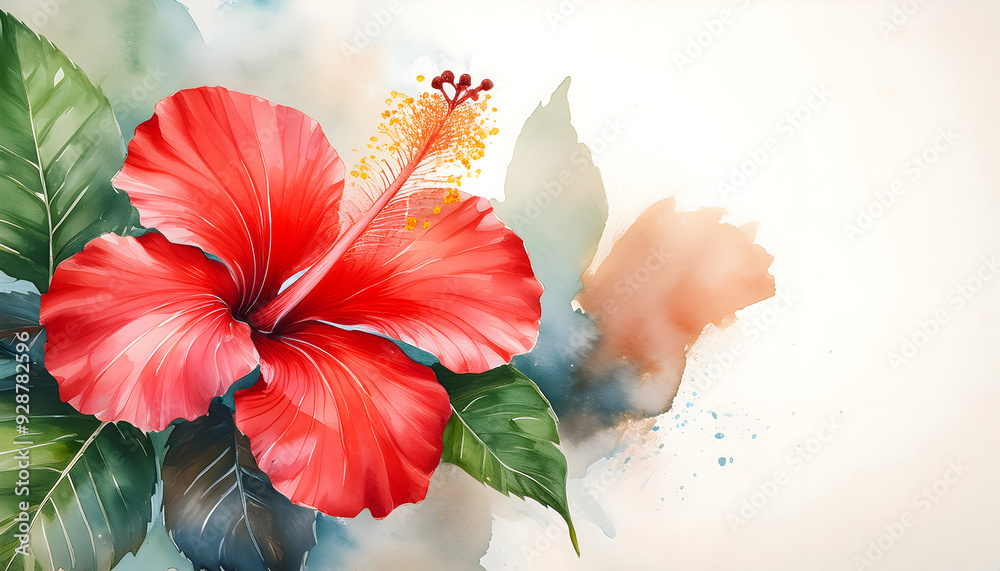 tropical  hibiscus flowers background