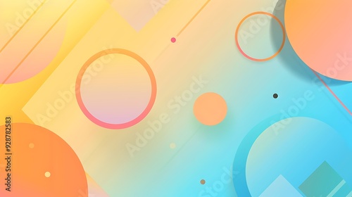 Abstract Geometric Background with Yellow, Orange and Blue Colors