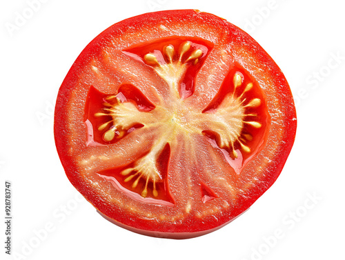 Obraz na płótnie a tomato slice with seeds in it w salonie