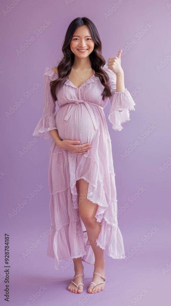 A middleaged pregnant Asian woman standing with a 086 woman, dress, beauty, fashion, bride, person, hair, model, people, studio, wedding, ballet, pink, glamour, one, dance, dancer, child, lady, sens A middleaged pregnant Asian woman standing with a 086 woman, dress, beauty, fashion, bride, person, hair, model, people, studio, wedding, ballet, pink, glamour, one, dance, dancer, child, lady, sens