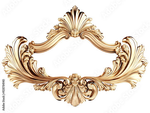 a gold frame with a white background
