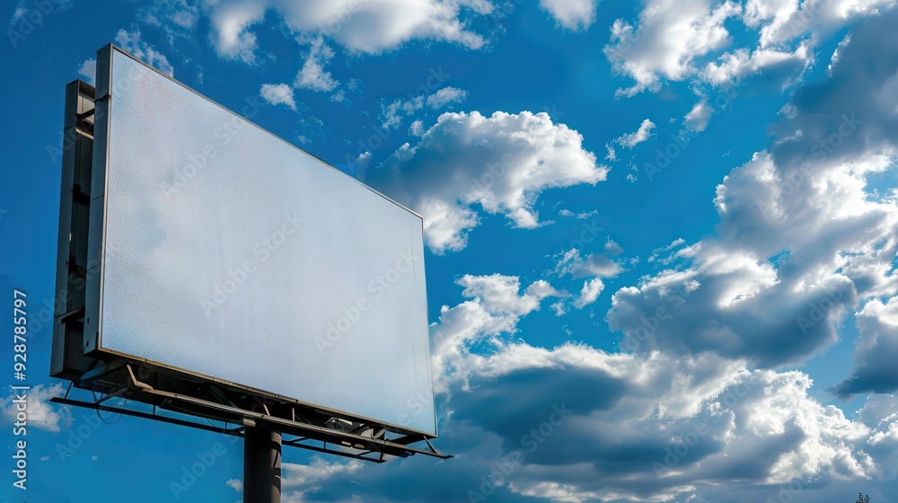 Blank Billboard on City Street. Advertising Space for Business with Sky Background Blank Billboard on City Street. Advertising Space for Business with Sky Background