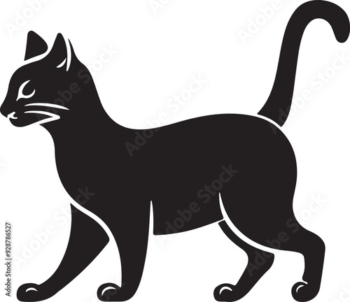 a cat black silhouette vector art design