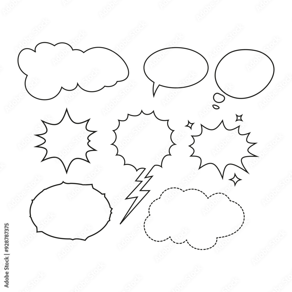 Obraz premium Speech Bubble set and Talk bubble. Cloud speech bubbles collection. Vector Format