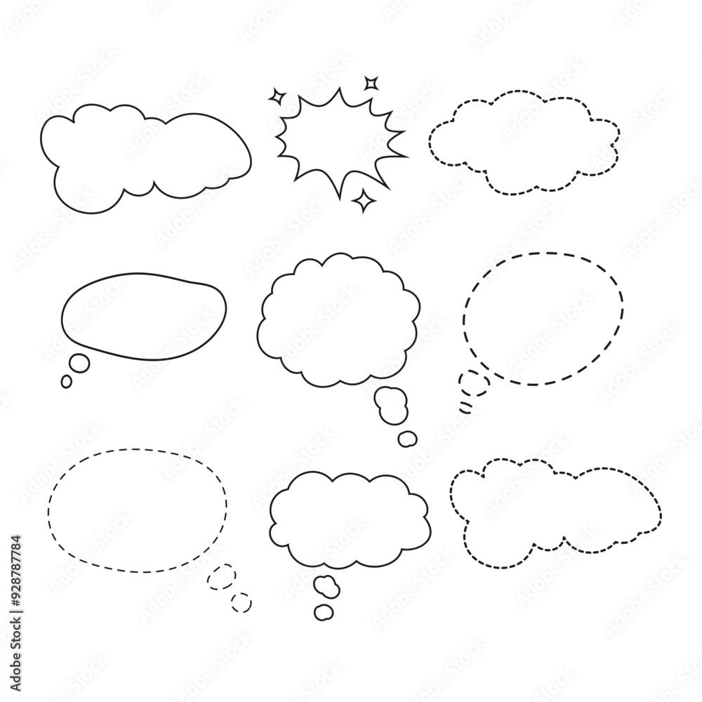 Obraz premium Speech Bubble set and Talk bubble. Cloud speech bubbles collection. Vector Format