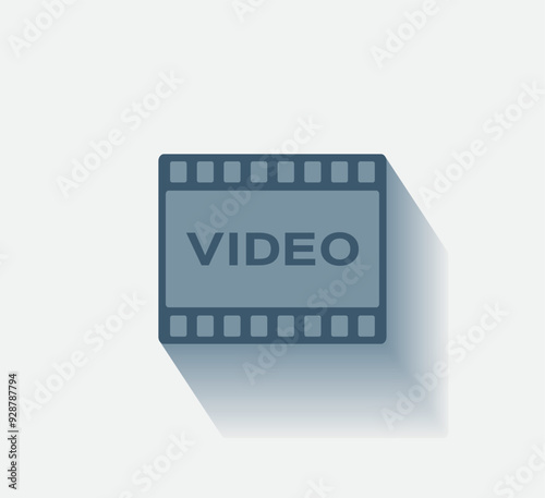 Vector dark color icon with shadow on light background