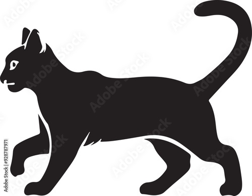 a cat black silhouette vector art design