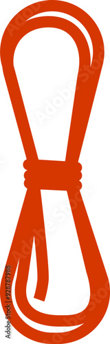 Alpinist rope icon. Flat style.