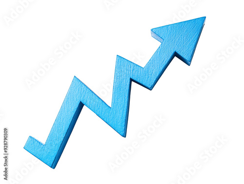 a blue arrow pointing up