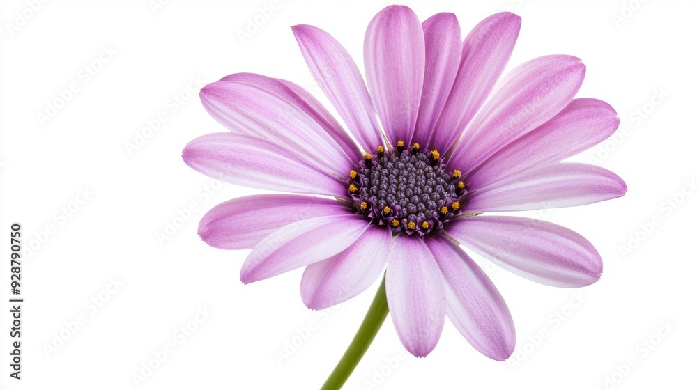 A single pink flower with a white center A single pink flower with a white center