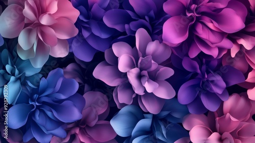 A colorful flower arrangement with purple and blue flowers