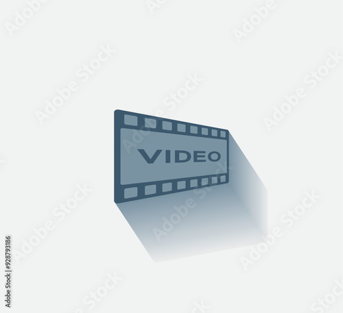 Vector dark color icon with shadow on light background