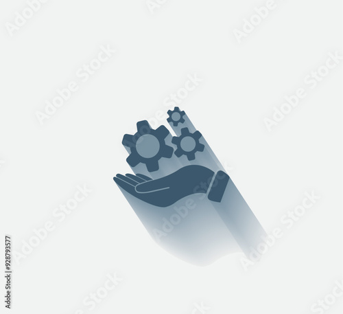 Vector dark color icon with shadow on light background