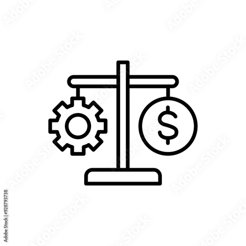 Efficiency work outline icons, minimalist vector illustration ,simple transparent graphic element .Isolated on white background