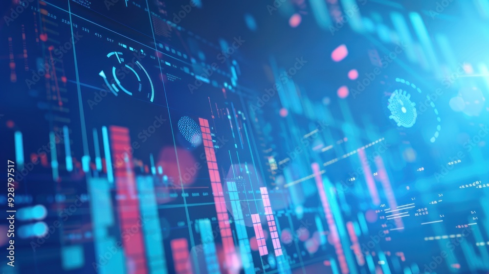 Abstract Digital Interface with Data Visualization Abstract Digital Interface with Data Visualization