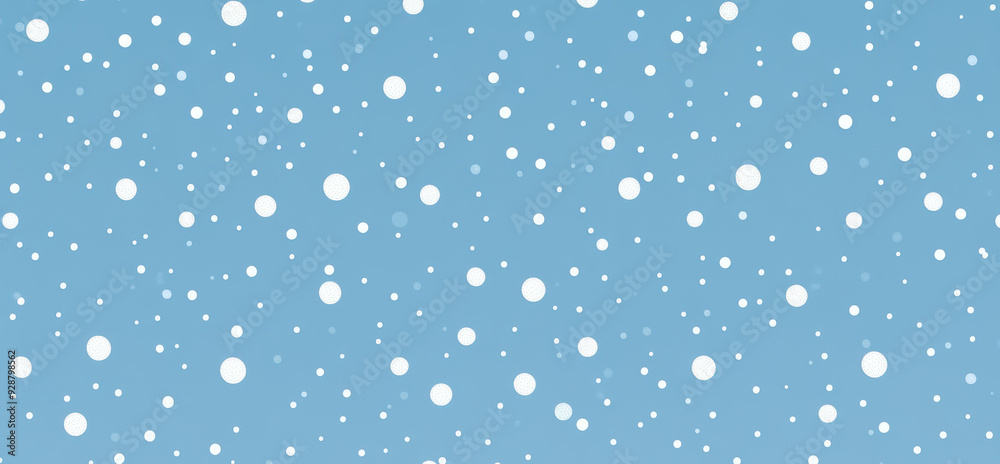 A serene blue winter backdrop with drifting white snowflakes gently falling from the sky