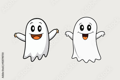 Best cute ghost boo  Art Illustrations vector .eps